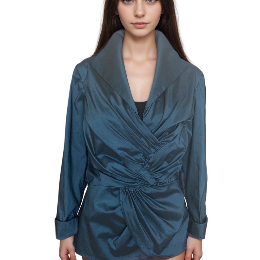 Tadashi Shoji‎ Jacket Women's Sz 14 Teal Blue Dressy Party Formal Evening